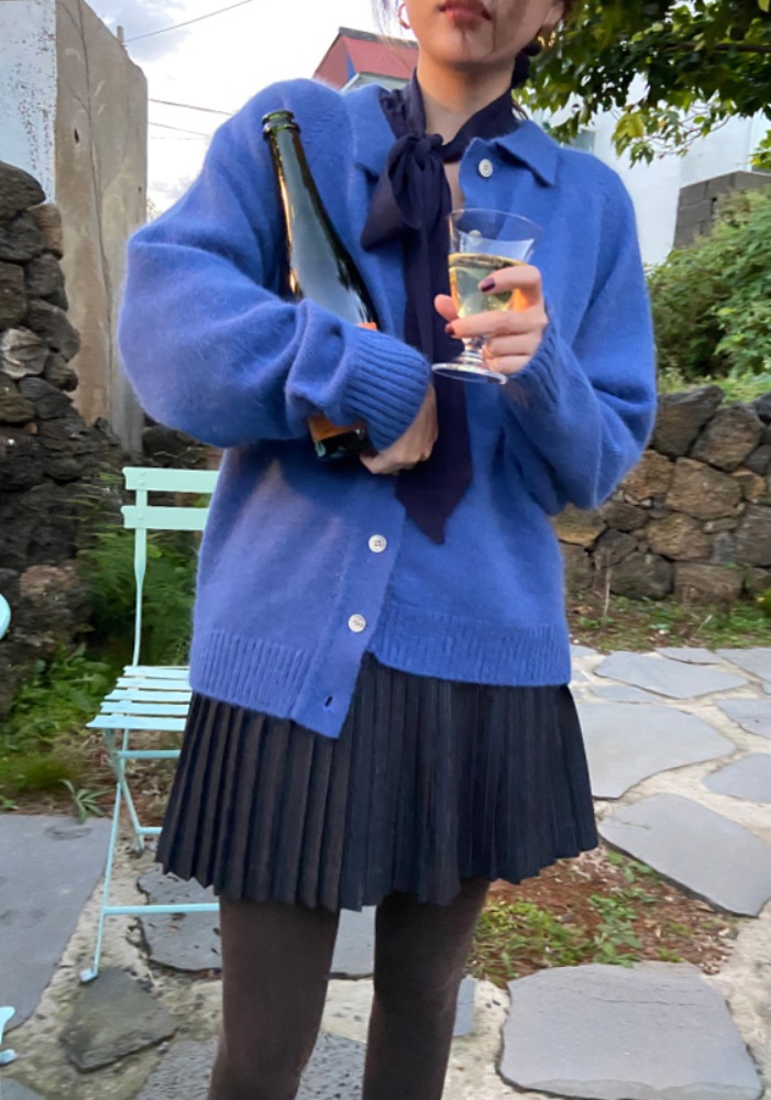 Chaud angora knit cardigan